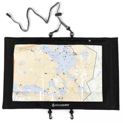 AquaQuest Trail Map Case - 100% Waterproof Document Dry Bag Holder - Black • $34.99