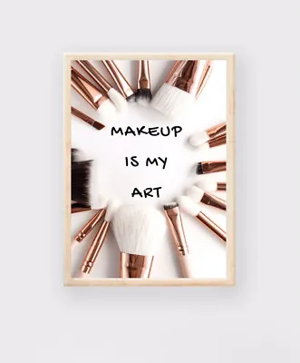 Beauty Makeup Brushes PRINT Quote PICTURE Bedroom Home Decor Wall Art Poster 3 • £4.49