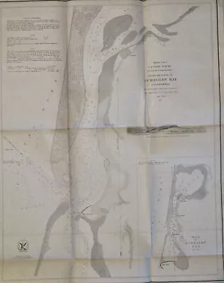 Humboldt Bay California Bucksport Humboldt 1851 U.S. Coast Survey Nautical Map • $76.50