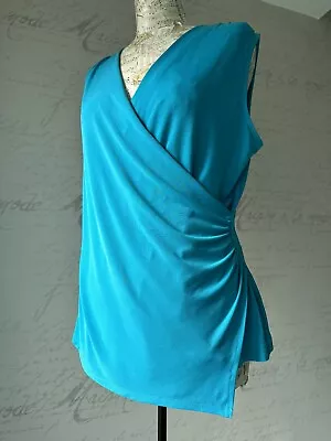 Jaeger Jersey Blouse Draped Front Size L Party Cocktail • £3.78