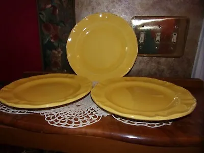 Varages 8.25” Salad Plates Set 3 Sunflower Butter Nut Yellow Made In France BNOS • $34.99