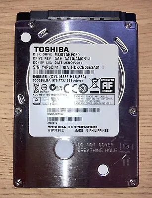 Toshiba MQ01ABF050 500GB 2.5  Internal Hard Drive HDD Laptop • £6