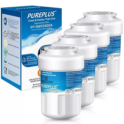 PUREPLUS Replacement For GE MWF SmartWater MWFP GWFA Fridge Water Filter 4 PACK • $36.09