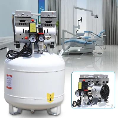 Dental Medical Air Compressor Silent 40L Air Compressor Noiseless Oilless 115PSI • $304