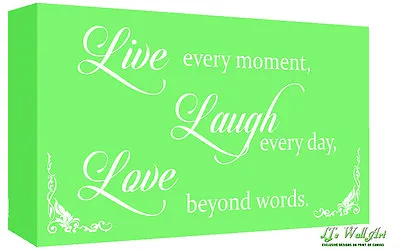 £16.49 • Buy Green Live Laugh Love Quote Canvas Wall Art Print Picture
