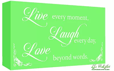 £16.49 • Buy Green Live Laugh Love Quote Canvas Wall Art Print Picture