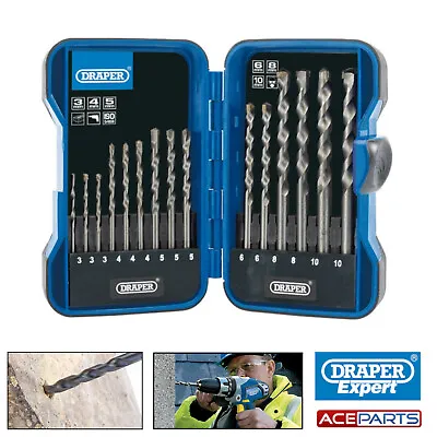 Professional Draper Masonry Drill Bit Set 15 Piece Kit Heavy Duty Masonary Bits • £11.59