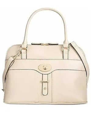 Giani Bernini Dome Glazed Handbag Turn Lock Crossbody Ivory - New • $15.99