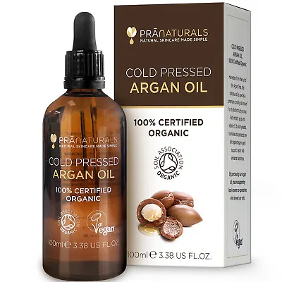 £13.99 • Buy PraNaturals 100% Pure Organic Argan Oil Cold Pressed Moroccan Hair Body 100ml