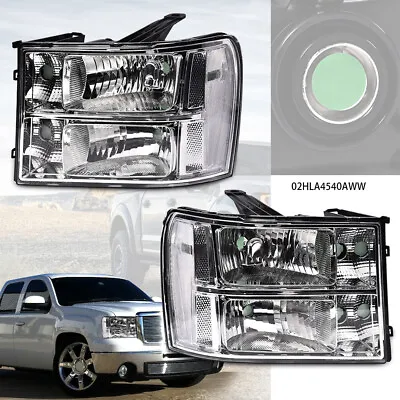 Pair Headlights Headlamps Fit For 2007-13 GMC Sierra 1500 2500HD 3500HD New • $74.89