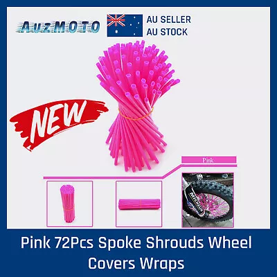 72pcs Pink Motocross Dirt Bike Wheel RIM SPOKE SKINS COVERS WRAPS COATSXR CRFCR • $9.86