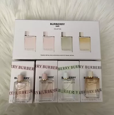 New Authentic Sealed Burberry Her 4 Piece Miniature Perfume Set 5mlx4 • $85.99