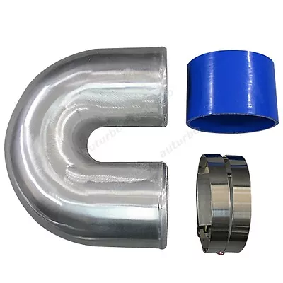 4  Cast Aluminium Elbow U 180 Degree Pipe + Hose + Clamp For Intercooler Turbo • $86.05