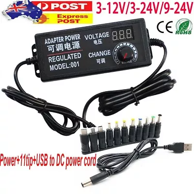 $12.34 • Buy Visible Adjustable Switch Power Supply DC 3V-24V Universal Adapter Convertor AU