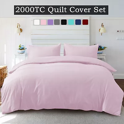 2000TC Ultra Soft Quilt Doona Duvet Cover Set Single/D/Queen/S King Size Bed • $29.99