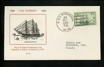 US FDC #951 Grandy M-44 1947 USS Shenandoah AD-26 Constitution IX-21 Unofficial • $16.99