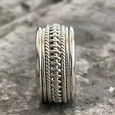 SPINNER RING 925 Sterling Silver Band &Statement Ring Handmade Ring All  SK144 • $10.31