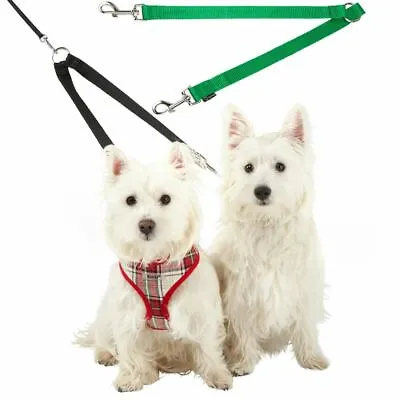 Bunty Double Dog Pet Lead Leash Splitter Coupler With Clip For Collar Harness • £6.99