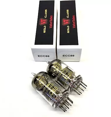 £60 • Buy Matched Pair  ECC88  6DJ8  6922 New Valve Tubes Gold Class Russian