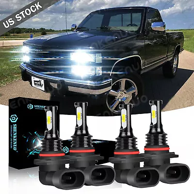 For C1500 2500 3500 1990-98 6000K White LED Headlight Hi/Lo Beam 4x Bulbs • $19.99