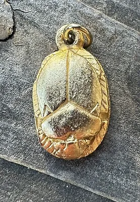Vintage GOLD COLORED SCARAB PENDANT  - Egyptian - Charm - Necklace • $19.97