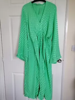 River Island Jacquard Mint Green Midi Dress Size 14 • £18.99