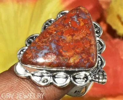 Morrocan Seam Agate Gemstone Ring 925 Silver Plated Us Size 7  R009-B322 • $6.49