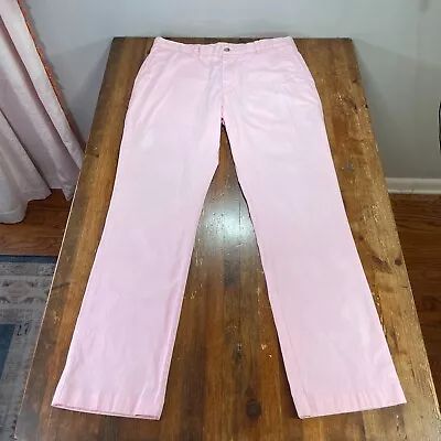 Vineyard Vines Pants Mens 34x32 Pink Khaki Chino Flat Front Preppy Casual • $16.99