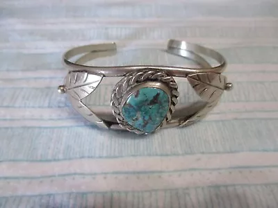 Vintage Native Turquoise Bracelet Sterling? • $39.95