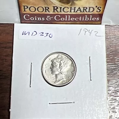 WWII Era Philadelphia Mint Silver Mercury Dime. High Grade! Free Shipping! MD230 • $8.95