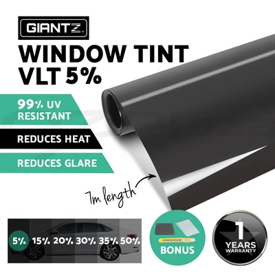 $17.95 • Buy Giantz Window Tint Film VLT 5% Black Roll Car Home House 76cm X 7m Tinting Tools