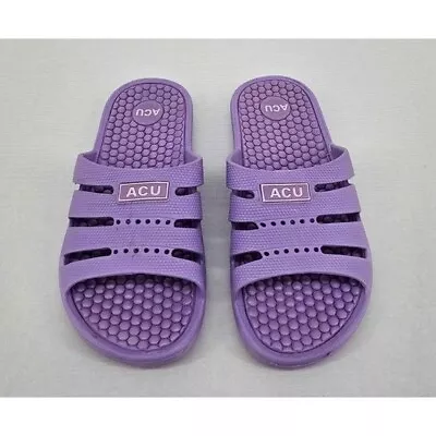 ACU Massaging Comfort Slide Slip-on Purple Sandals Size 10 • $16.69