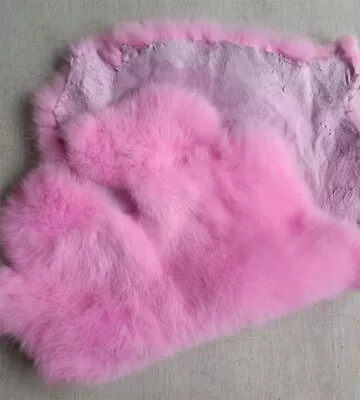 1 Piece Real Rabbit Skin Leather Hide Fur Soft Pelt For Craft Garment Decor Pink • $15.19