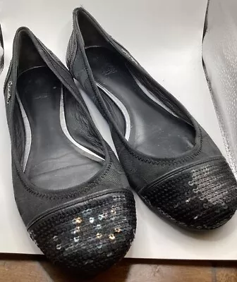 Coach Black Sequined Ballet Flats 7b • $25.99