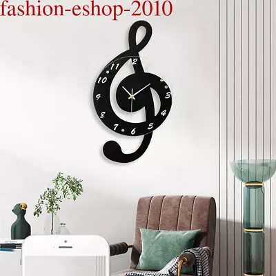 Silence Wall Watch Clock Musical Note Wall Clock Creative Office Home Decor USA • $46