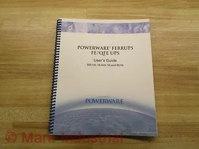 $100.77 • Buy Powerware 164201404 A User's Guide For Ferrups FE/QFE UPS