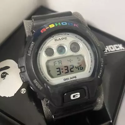 A BATHING APE X CASIO G-SHOCK DW-6900 Men’s Watch Analog Round 48mm White/Black • $354.64