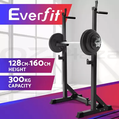 Everfit Weight Bench Squat Rack Adjustable Home Gym Equipment 300KG Capacity • $84.95