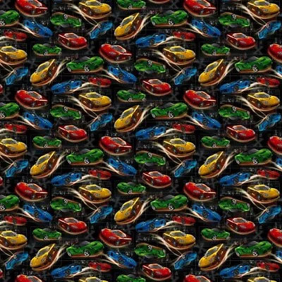 Fast And Wild  Cars Cotton Fabric Racing Muscle   Studio E  By The Yard  • $9.74