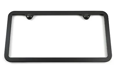 Real Chrome Black Coated License Plate Frame - Made In USA Includes Screw Covers • $19.99