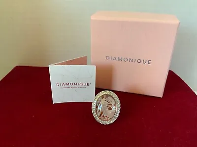 RARE QVC Diamonique Red Agate Doublet Cameo Ring Size 4 • £86.61