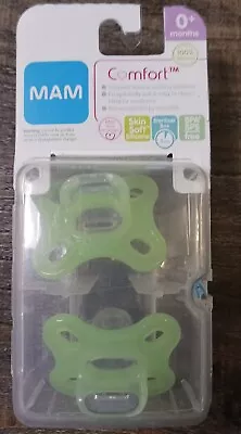 2 MAM Pacifiers Binky Newborn Binkie 0 - 4 Month Green • $12.99