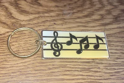Staff With Musical Notes And Treble Clef -Keychain • $5.33