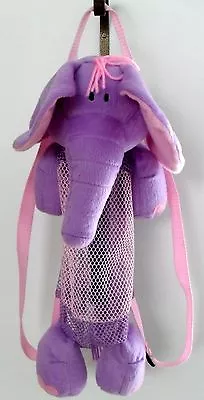 *purple/ Pink Elephant Zipper  Mesh Backpack  Kids Travelling Nature Zoo Animals • £17.05