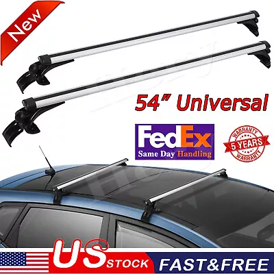 54  Adjustable Universal Top Roof Rack Cross Bars Cargo Carrier Aluminum W/Lock • $61.97