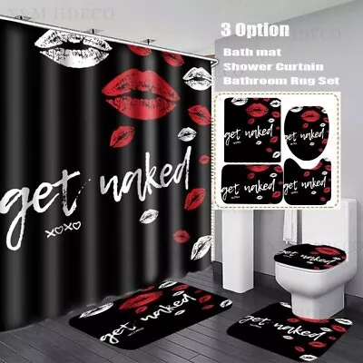 Get Naked Shower Curtain Sets With Non-Slip Rug Toilet Lid Cover And Bath Mat • $23.99