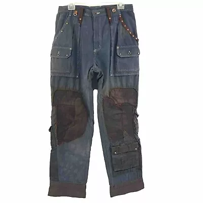 Distressed Eddie Bauer Mens Leather Custom Made 34x31 Hiking Climbing Pants 8254 • $49.99