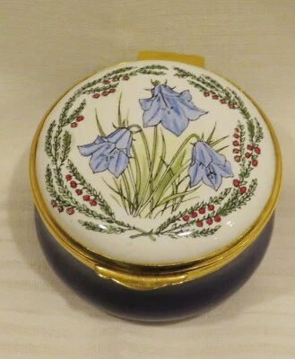 $40 • Buy Crummles English Enamels Trinket Box Floral Blue Bells