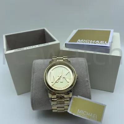 Michael Kors Runway MK5786 38mm MK Logo Gold-Tone Stainless Steel Women's Watch • $94