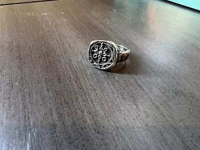 Retired Vintage Silpada Sterling Silver Mini  Coin  Ring R2754 Size 8 • $42